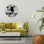 FLOWER BOMBER (BANKSY) Round Wall Art