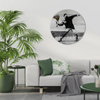 FLOWER BOMBER (BANKSY) Round Wall Art
