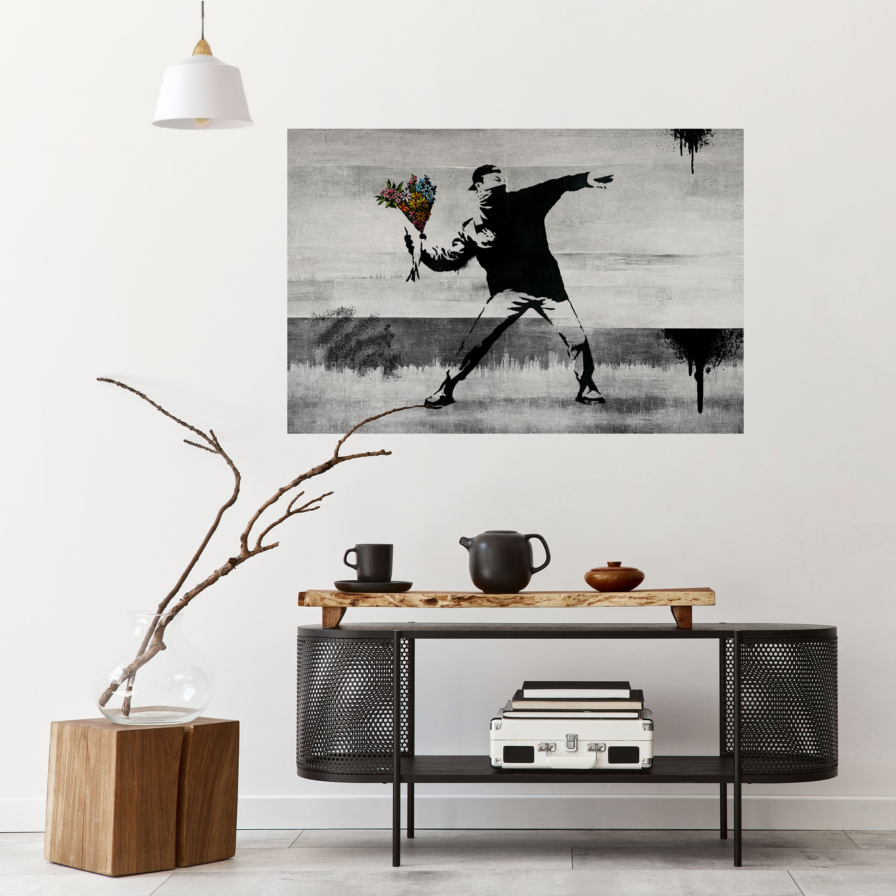 Póster horizontal autoadhesivo "FLOWER BOMBER" (BANKSY)