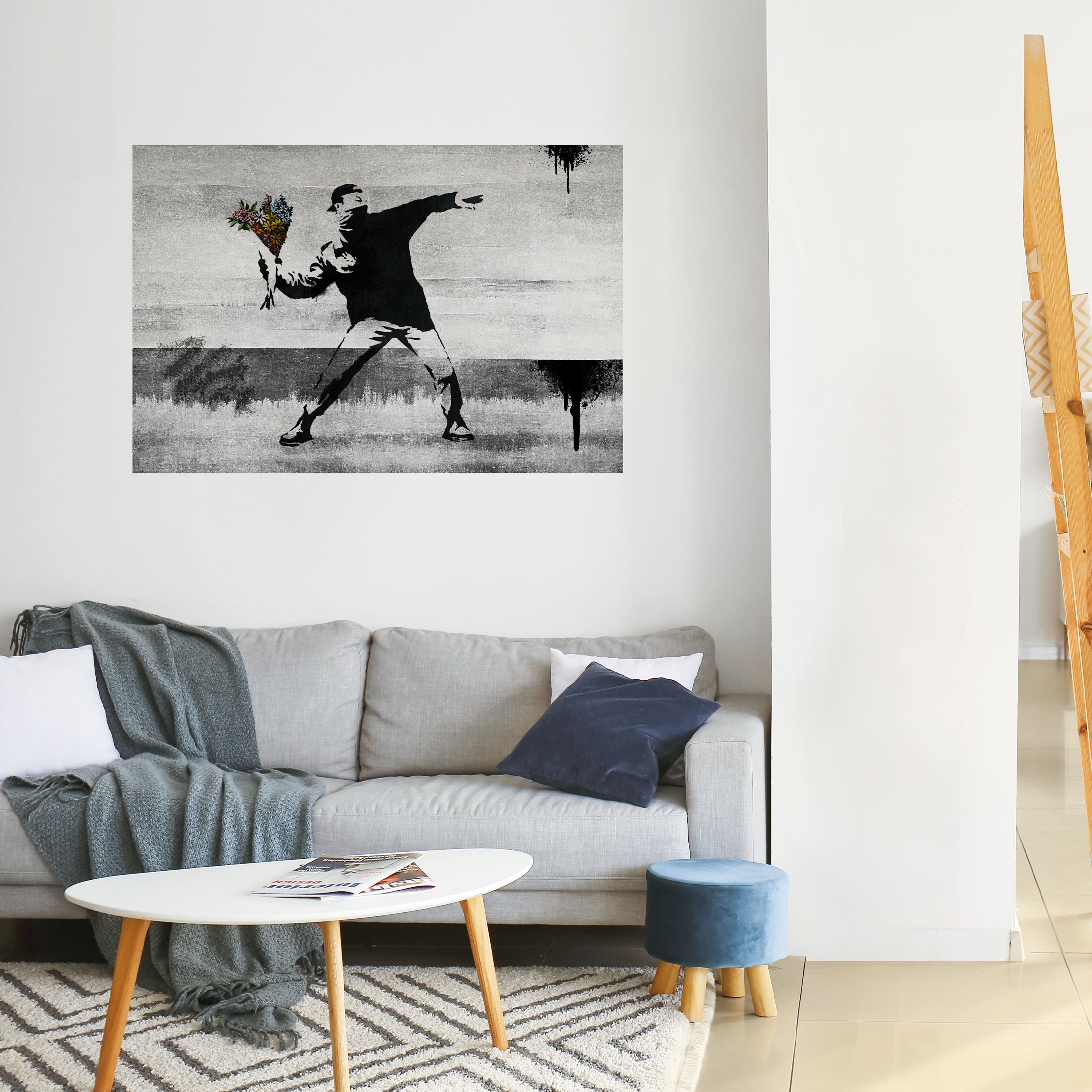 Póster horizontal autoadhesivo "FLOWER BOMBER" (BANKSY)