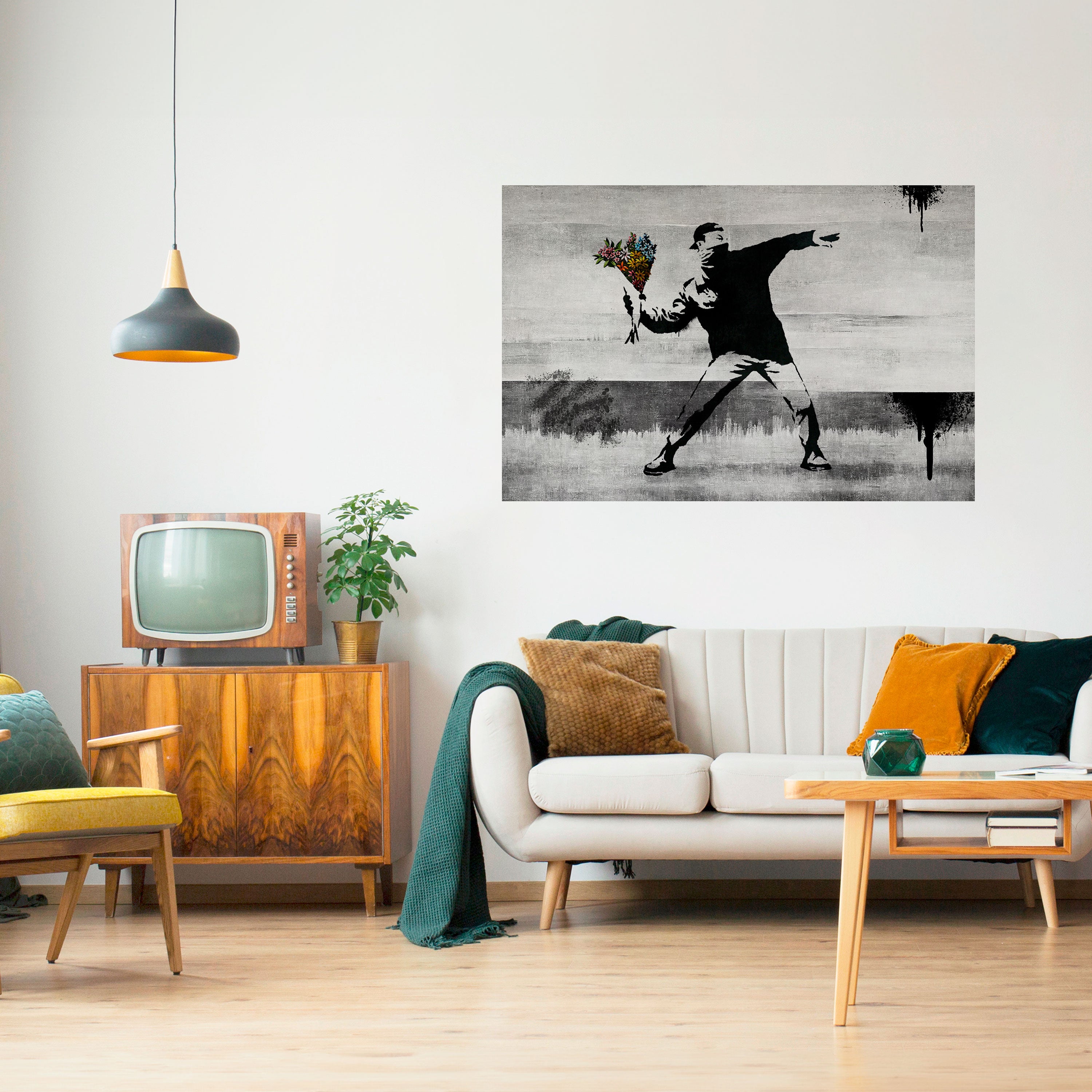 Póster horizontal autoadhesivo "FLOWER BOMBER" (BANKSY)