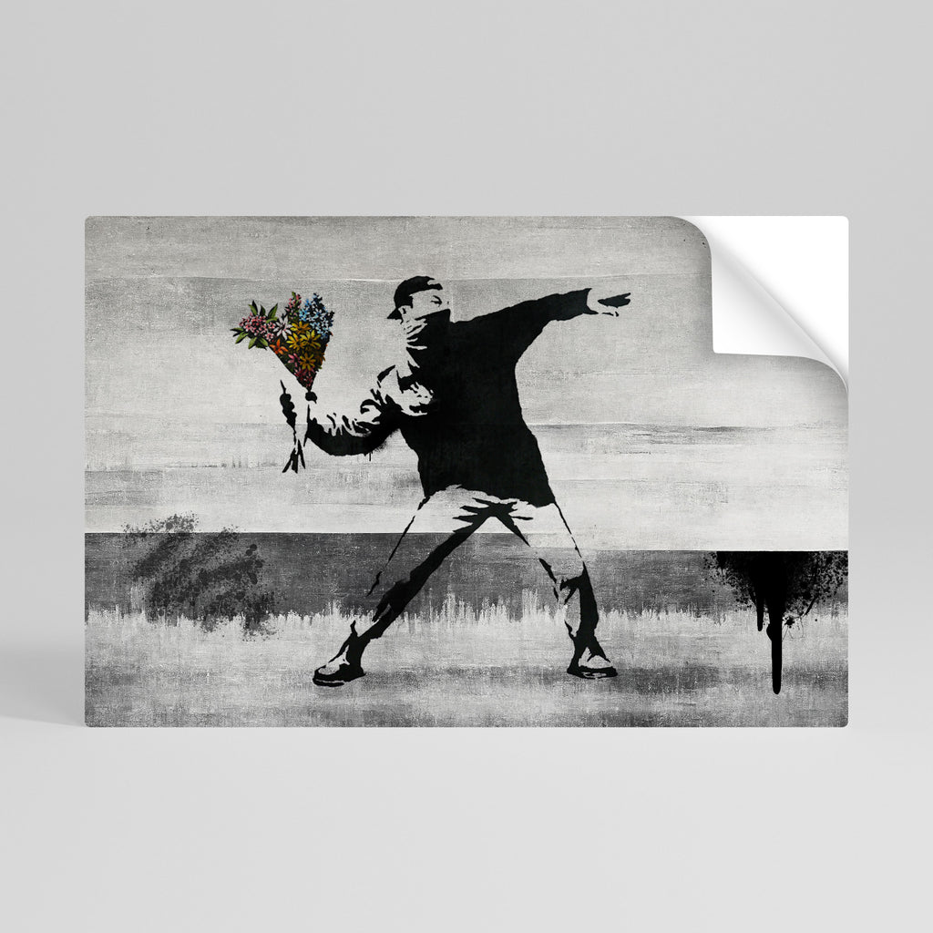 Póster horizontal autoadhesivo "FLOWER BOMBER" (BANKSY)