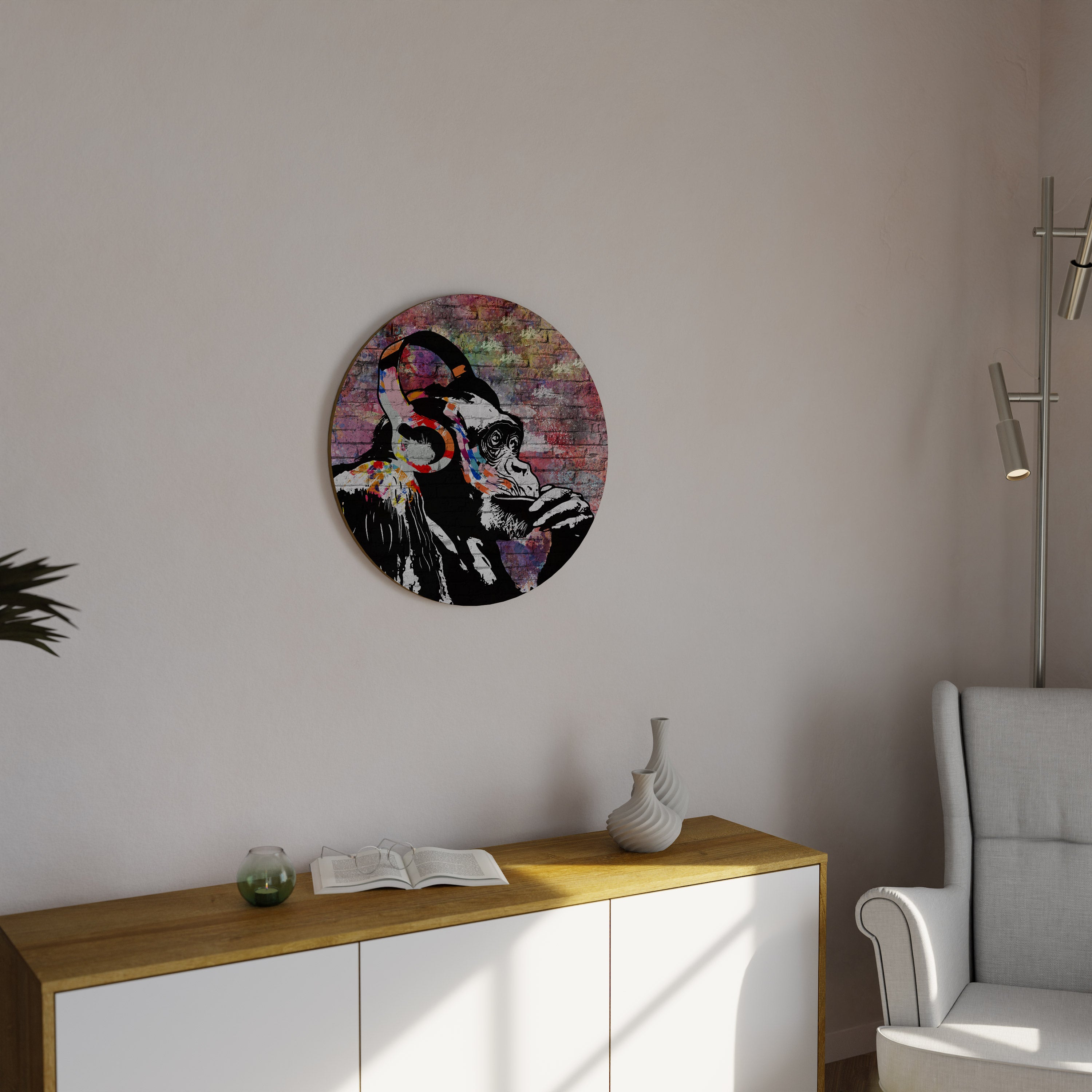 Arte de pared redondo APISH LISTENER