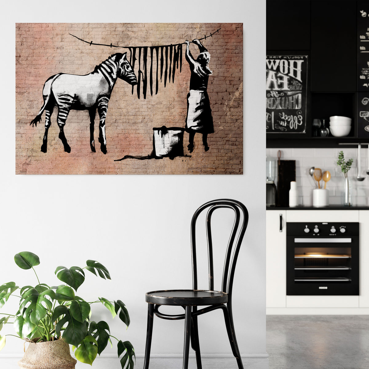 TIDY ZEBRA Cuadro en lienzo horizontal