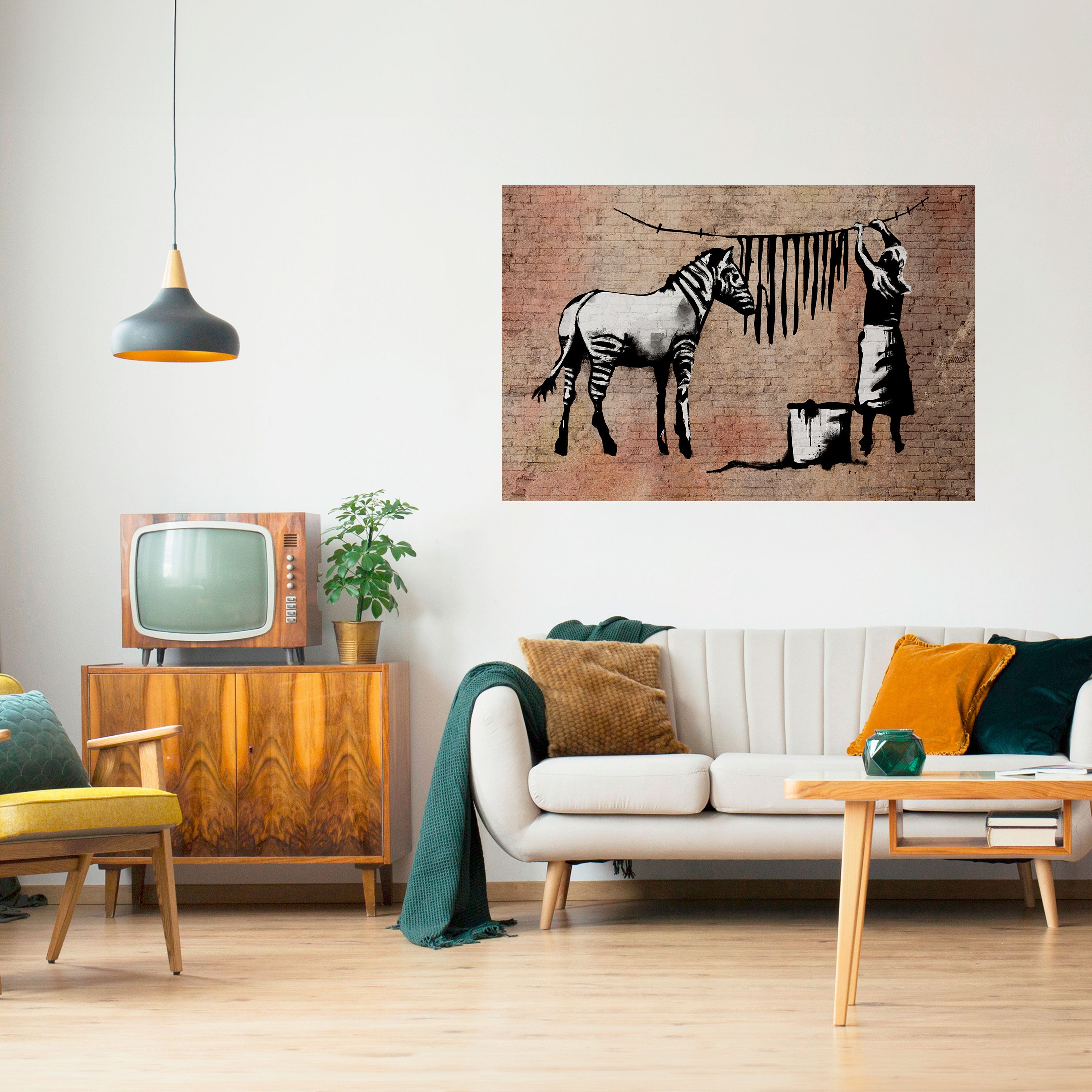 TIDY ZEBRA Peel and Stick Horizontal Poster