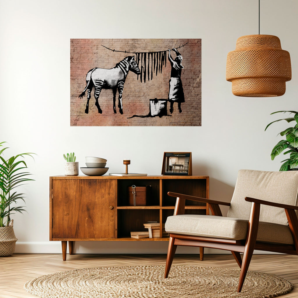 TIDY ZEBRA Peel and Stick Horizontal Poster