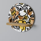 URBAN CANVAS Round Art Shelf In Oak Effect