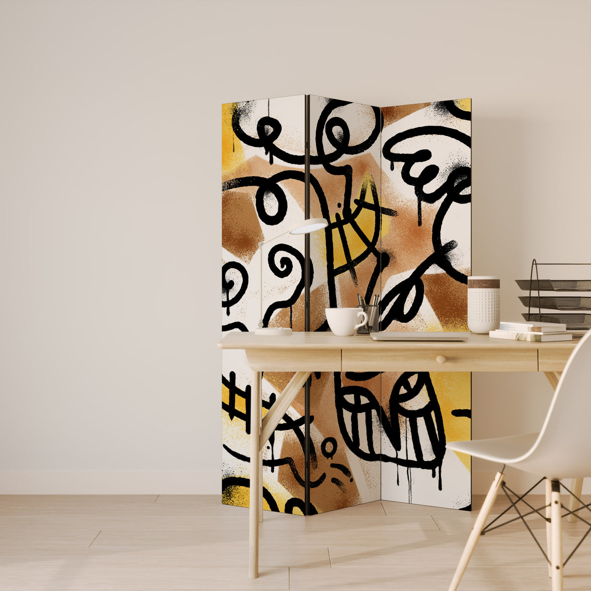 URBAN CANVAS Biombo de 3 paneles
