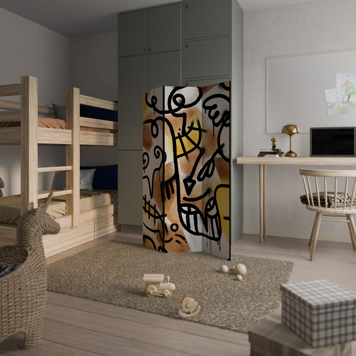 URBAN CANVAS Biombo de 3 paneles