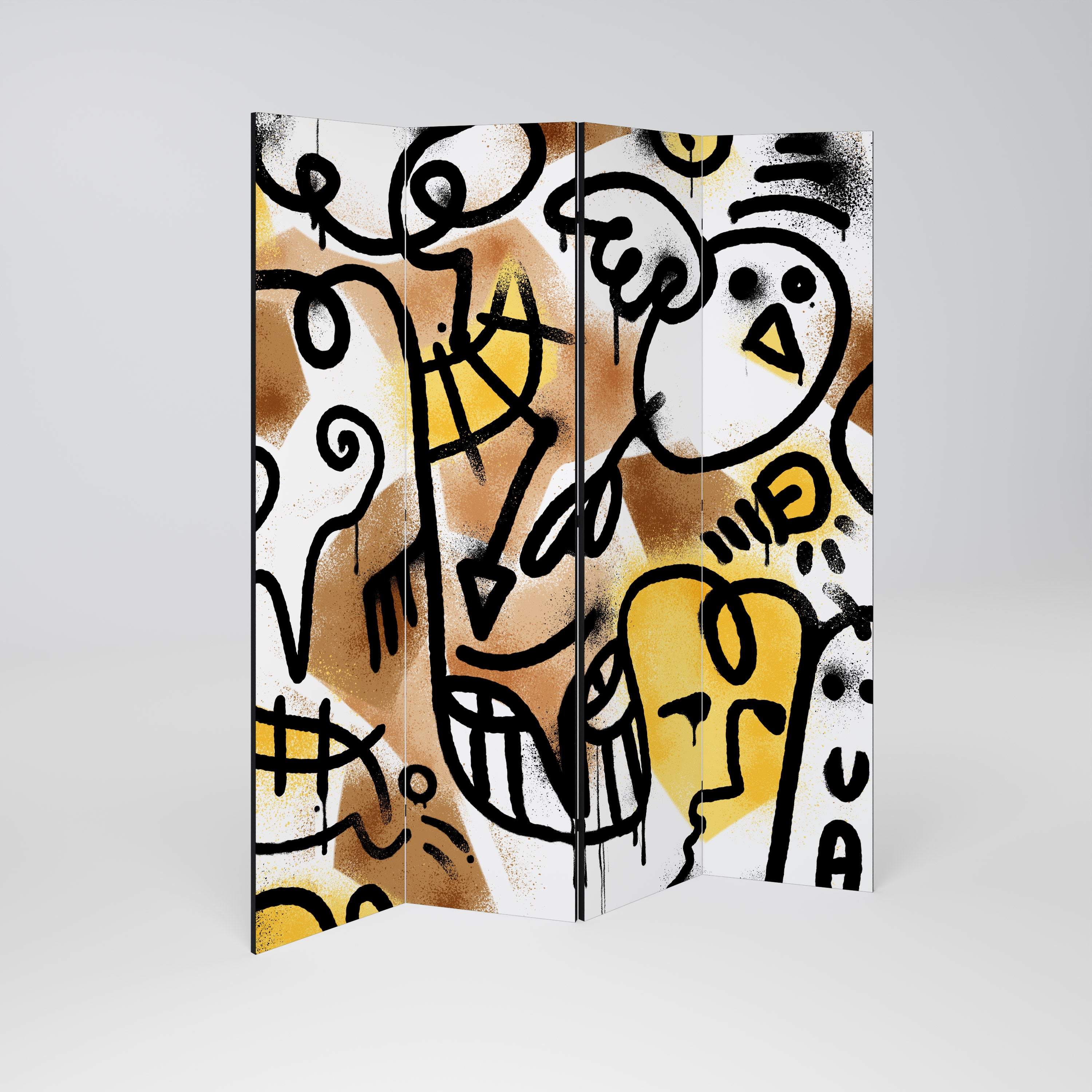 URBAN CANVAS Decorative 4-Panel Room Divider