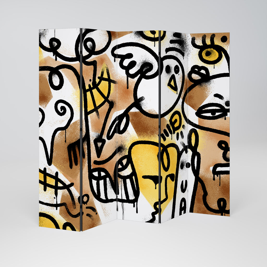 URBAN CANVAS Decorative 5-Panel Room Divider