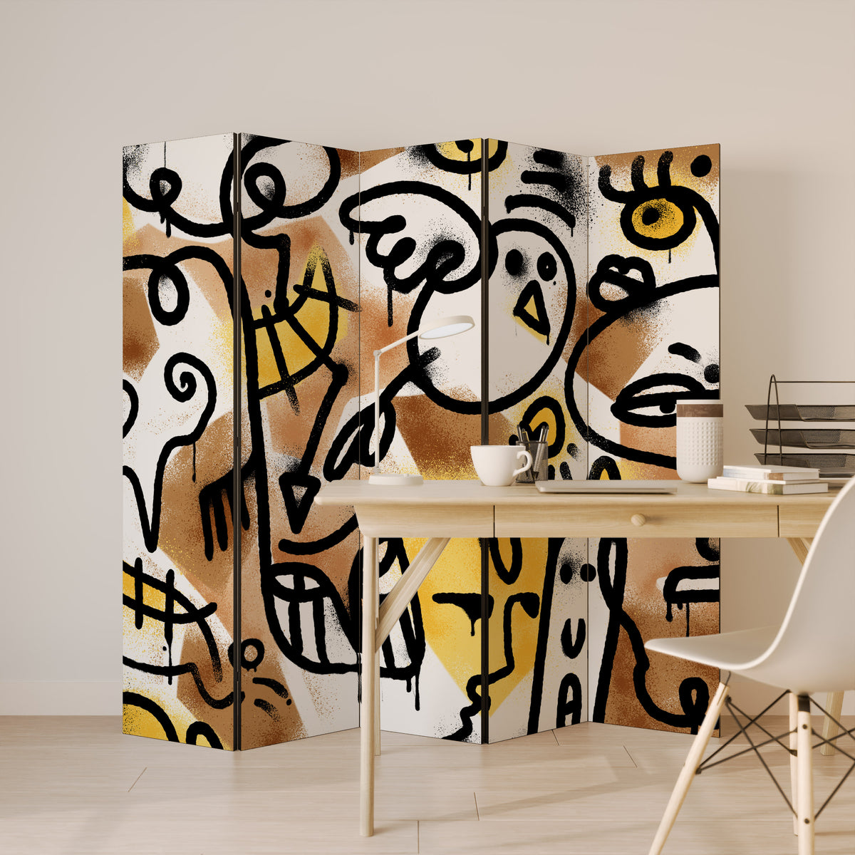 URBAN CANVAS Biombo de 5 paneles