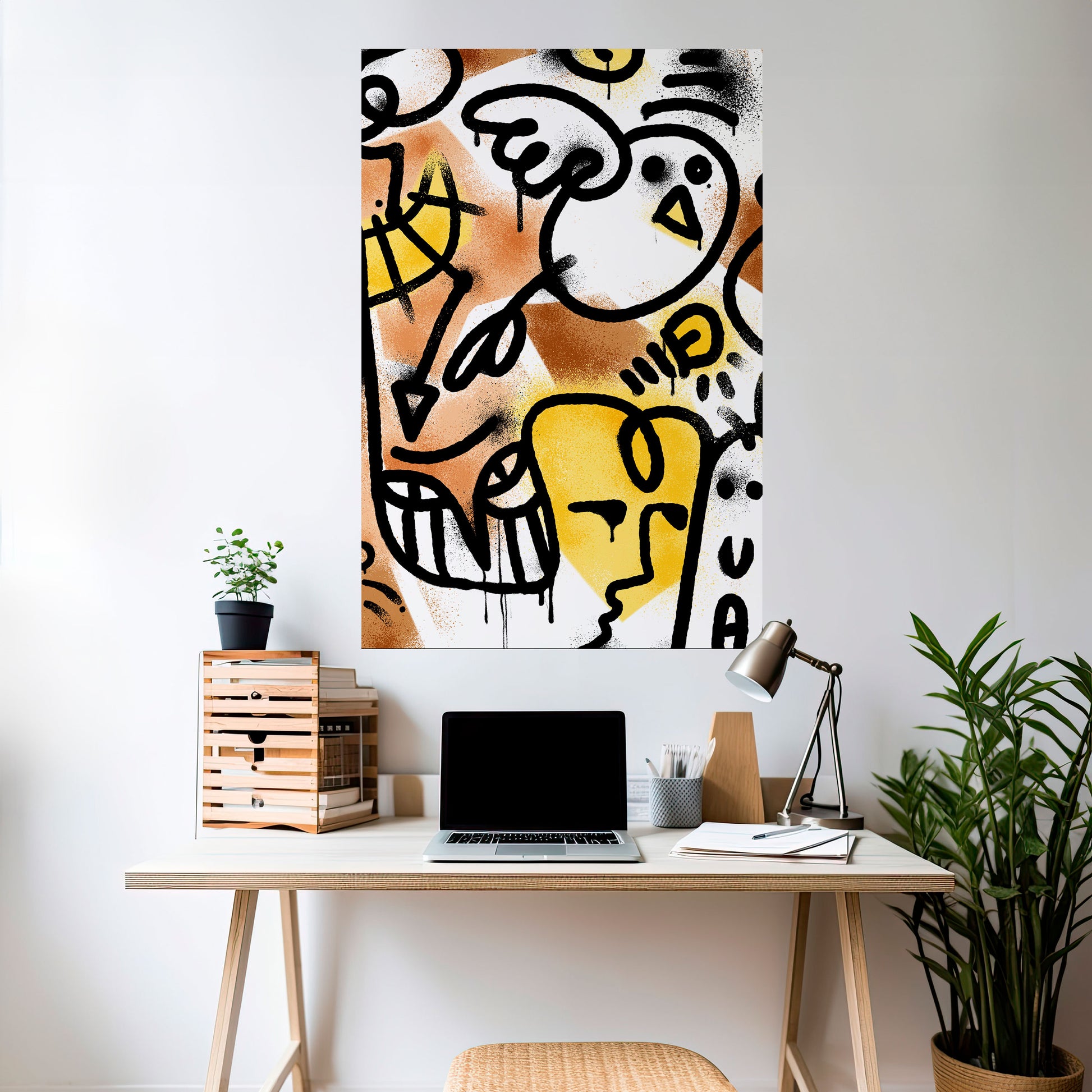 Póster vertical autoadhesivo de lona urbana