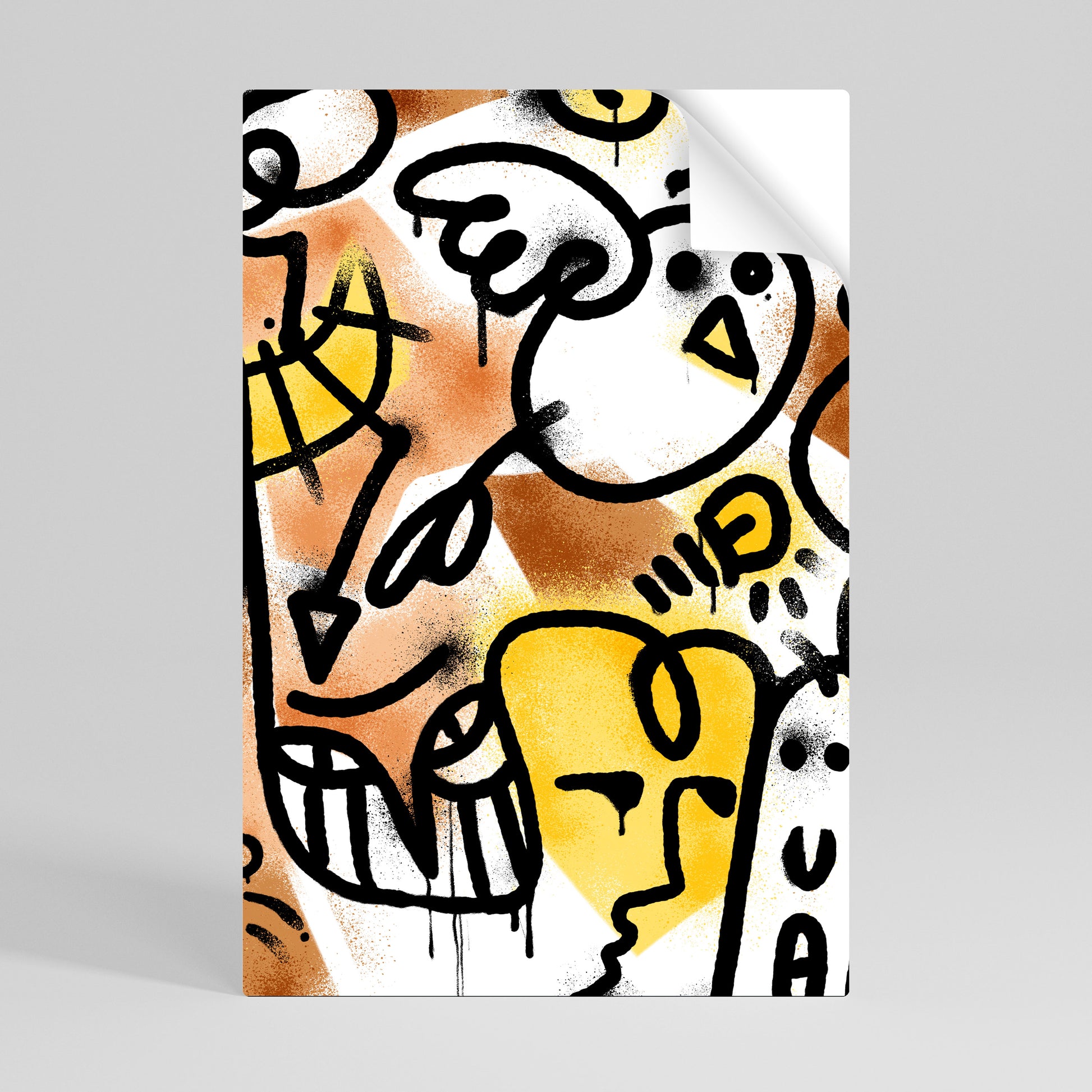 Póster vertical autoadhesivo de lona urbana