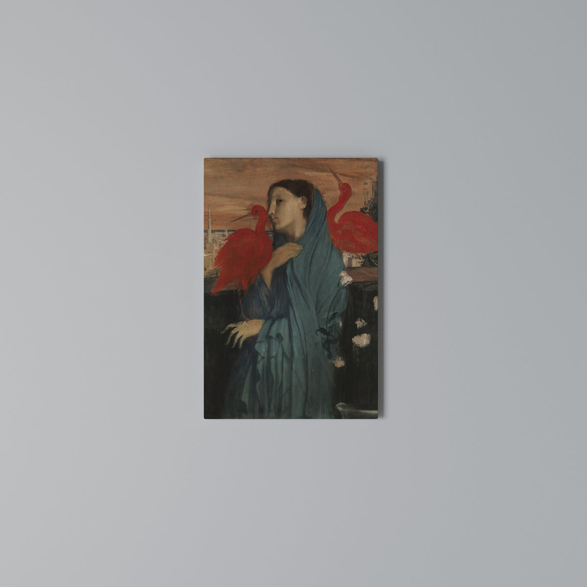 YOUNG WOMAN WITH IBIS Cuadro en lienzo vertical