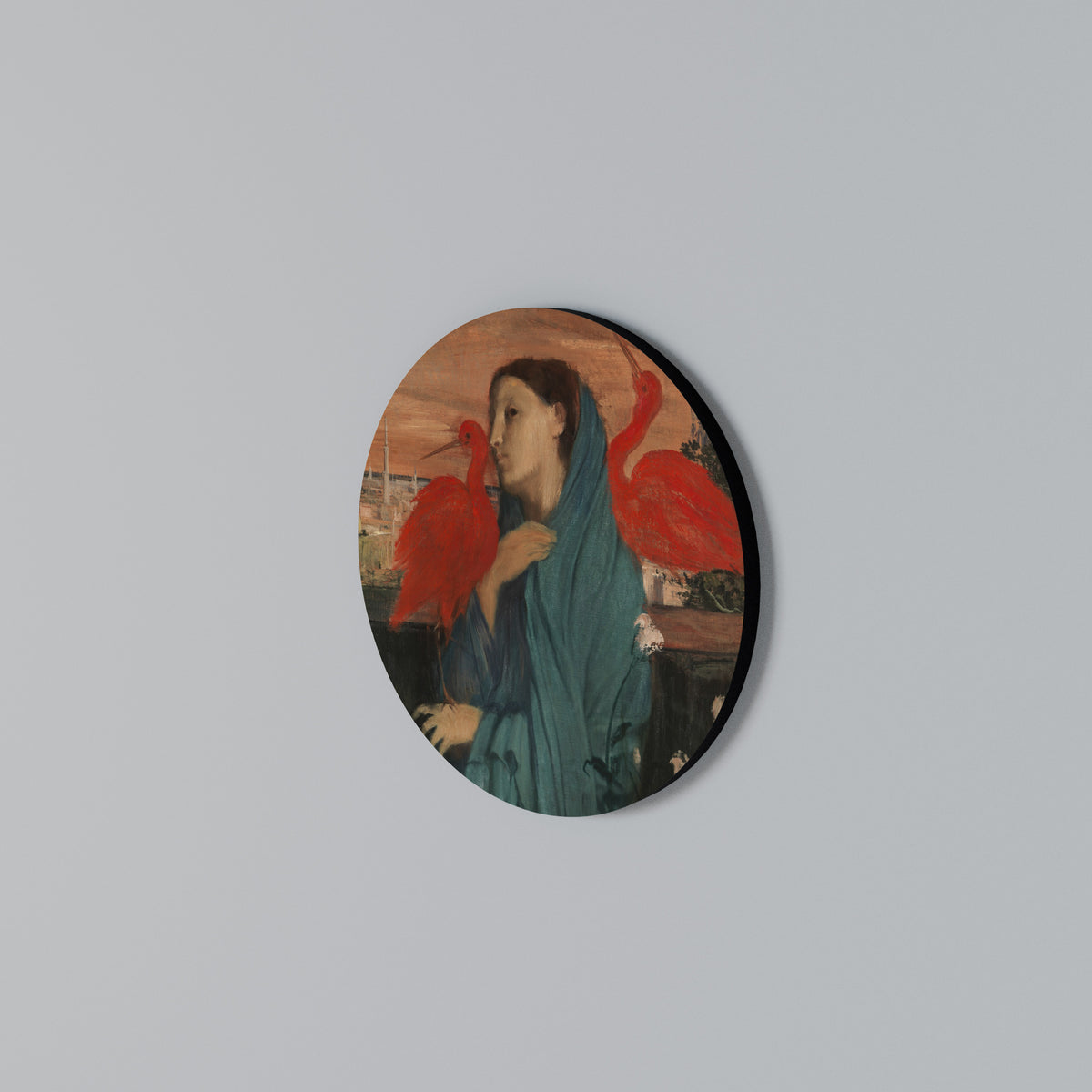 YOUNG WOMAN WITH IBIS Arte de pared redondo