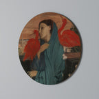 YOUNG WOMAN WITH IBIS Round Wall Art