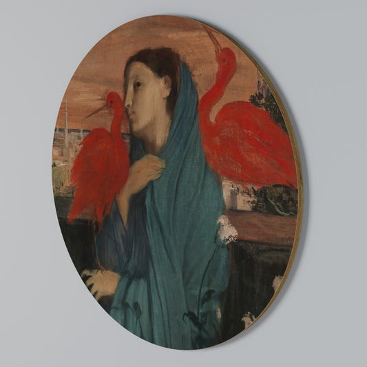 YOUNG WOMAN WITH IBIS Arte de pared redondo