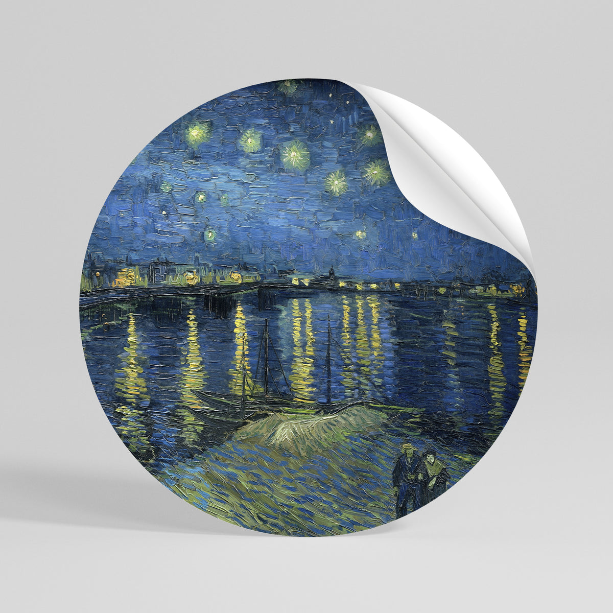 STARRY NIGHT OVER THE RHONE Vinilo adhesivo redondo