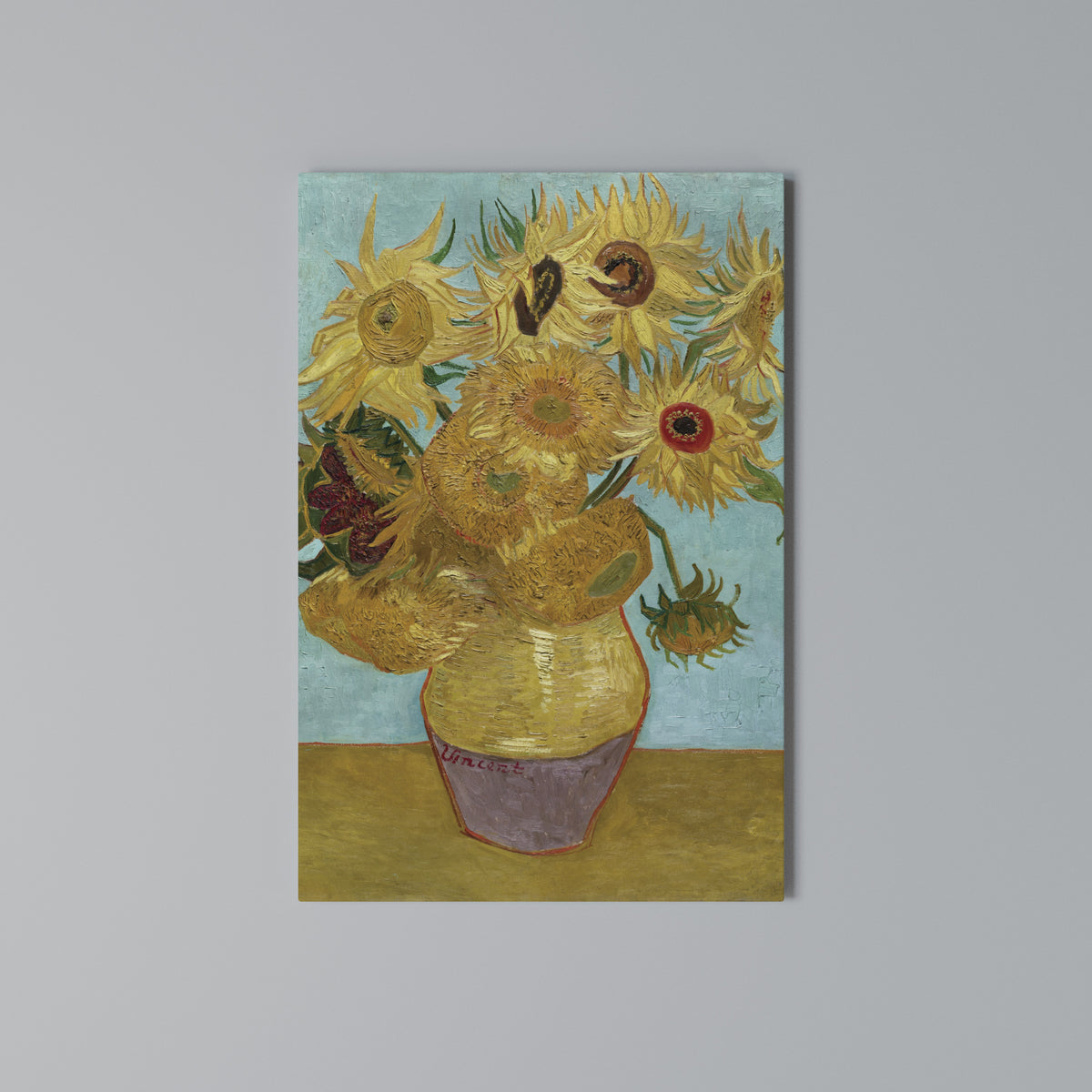 VASE WITH TWELVE SUNFLOWERS Cuadro en lienzo vertical