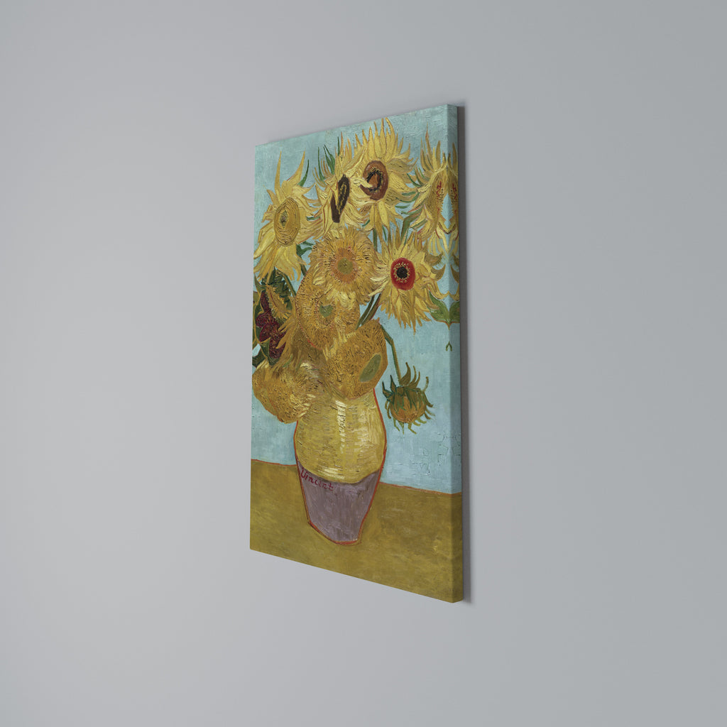 VASE WITH TWELVE SUNFLOWERS Cuadro en lienzo vertical