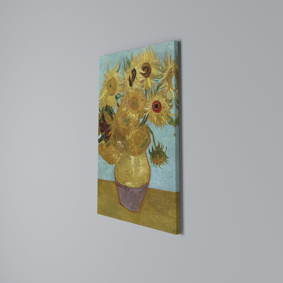VASE WITH TWELVE SUNFLOWERS Cuadro en lienzo vertical