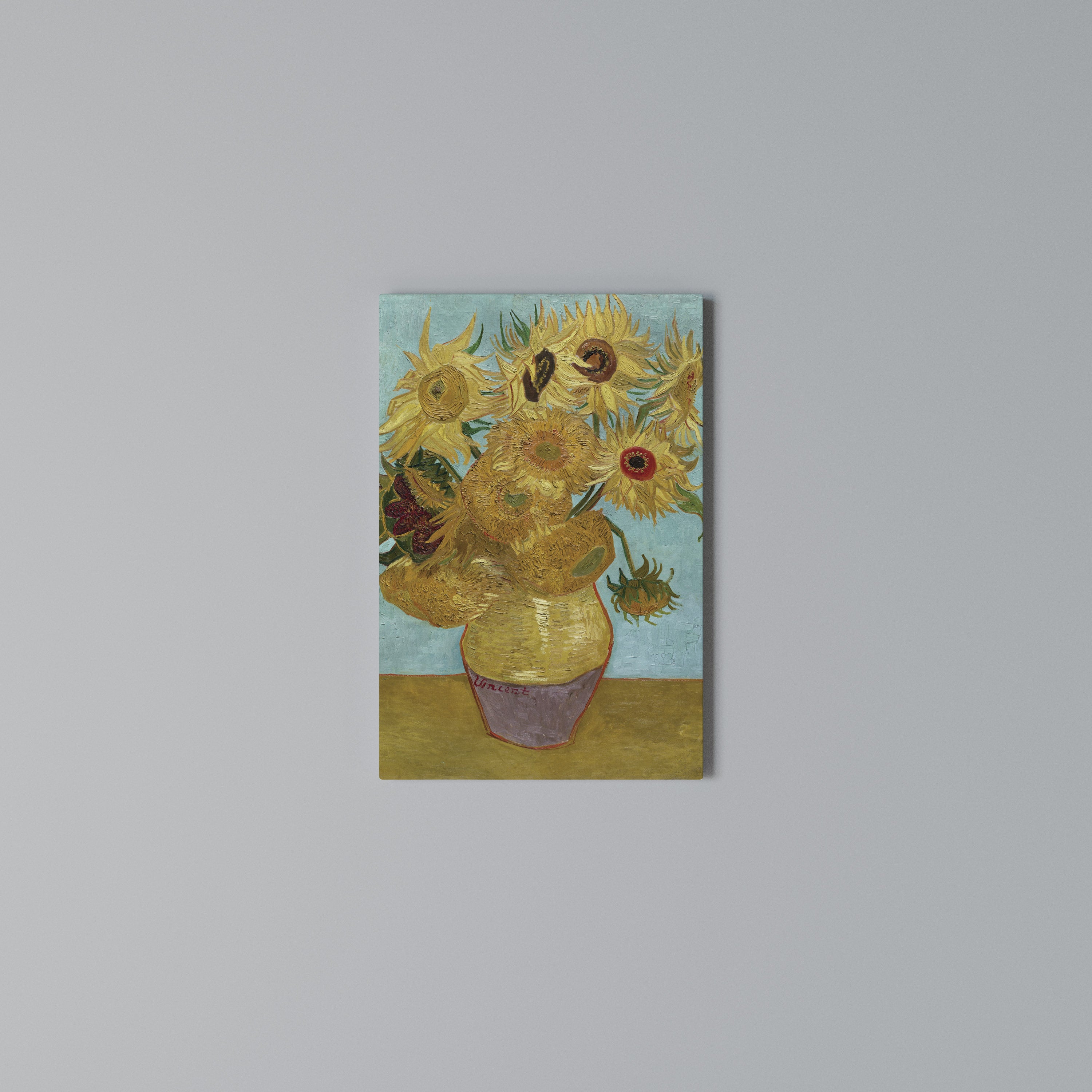 VASE WITH TWELVE SUNFLOWERS Cuadro en lienzo vertical