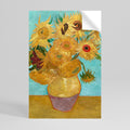 VASE WITH TWELVE SUNFLOWERS Póster adhesivo vertical