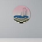 BLUE ROADSTER Round Wall Art