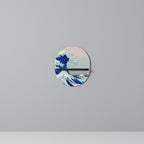 THE GREAT WAVE Oval Art Shelf In Black Finish