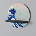 THE GREAT WAVE Estante Redondo Decorativo en Acabado Negro