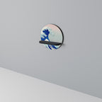 THE GREAT WAVE Estante Redondo Decorativo en Acabado Negro