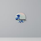 THE GREAT WAVE Estante Redondo Decorativo en Acabado Negro