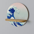 THE GREAT WAVE Estante Redondo Decorativo en Efecto Roble