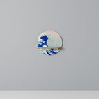 THE GREAT WAVE Estante Redondo Decorativo en Efecto Roble