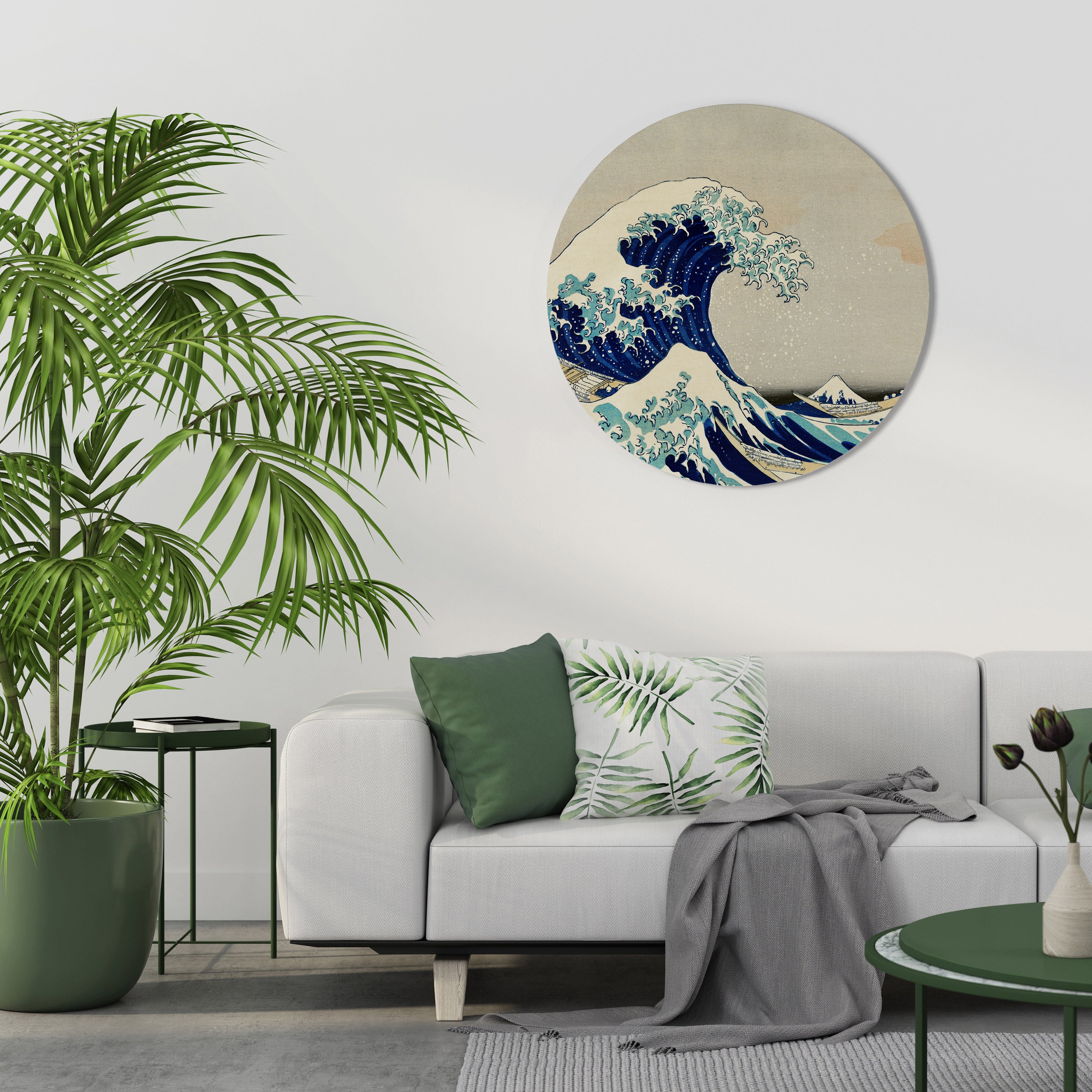 LA GRAN OLA Arte de pared redondo