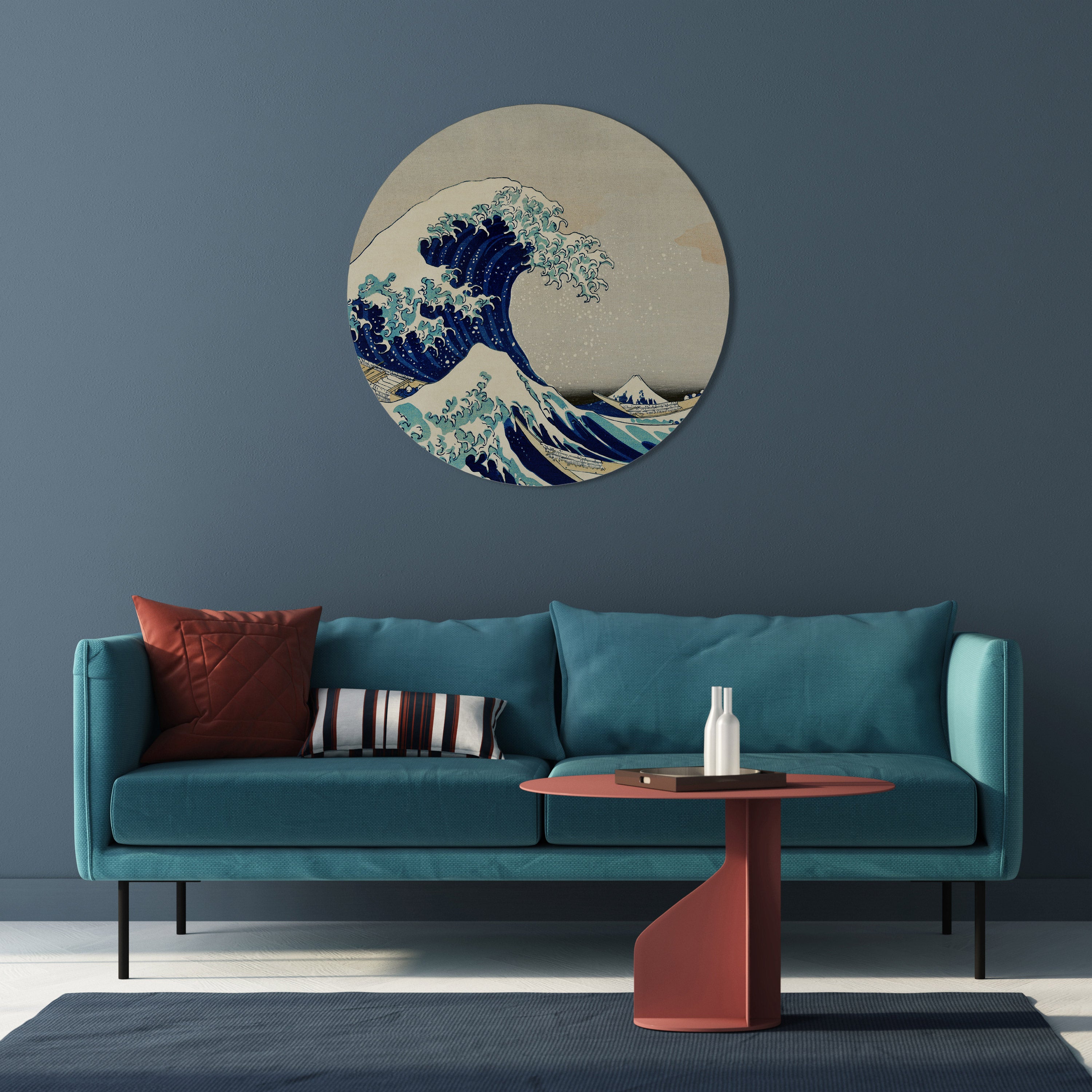 LA GRAN OLA Arte de pared redondo