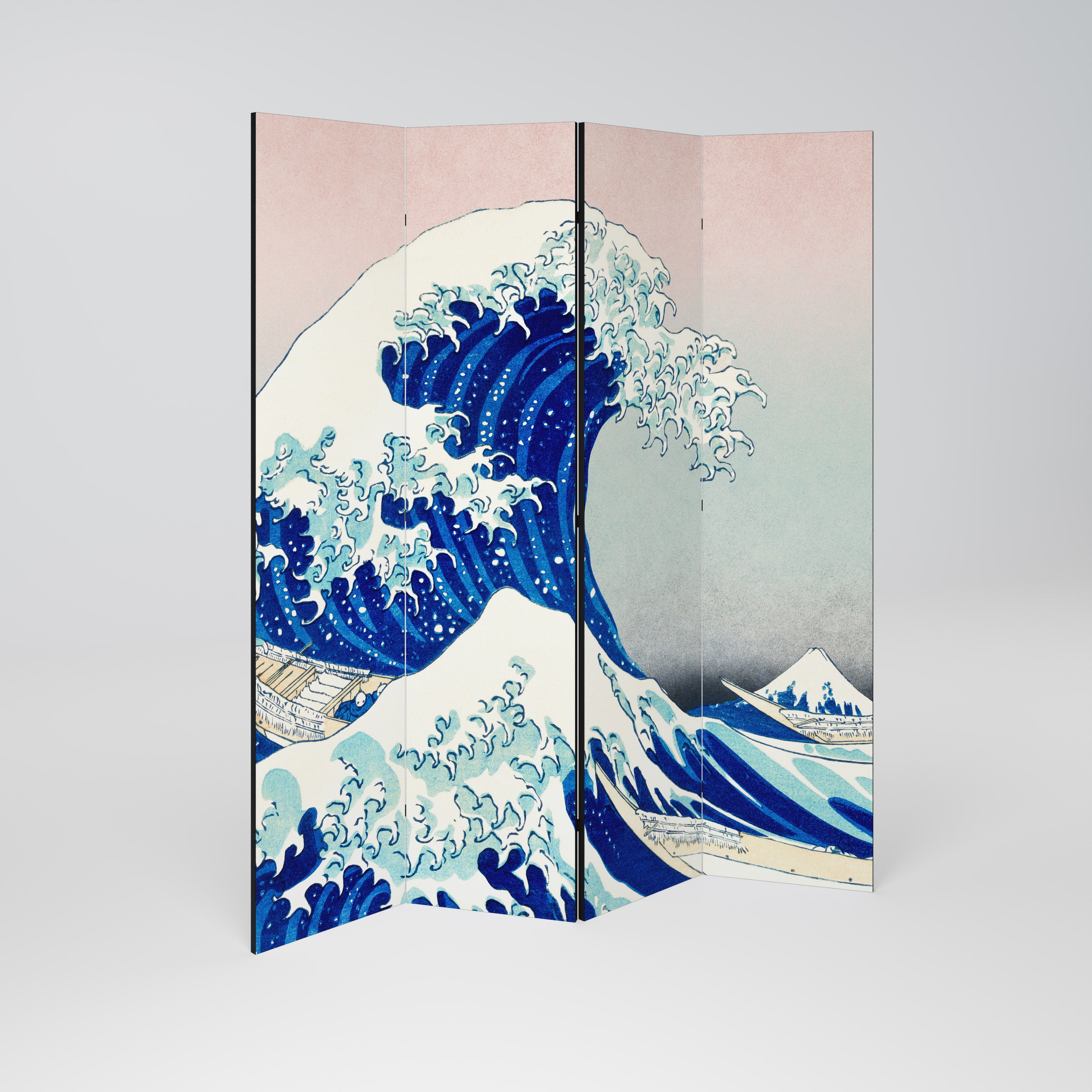 THE GREAT WAVE Decorative 4-Panel Room Divider