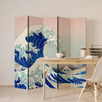 THE GREAT WAVE Biombo Decorativo de 5 Paneles