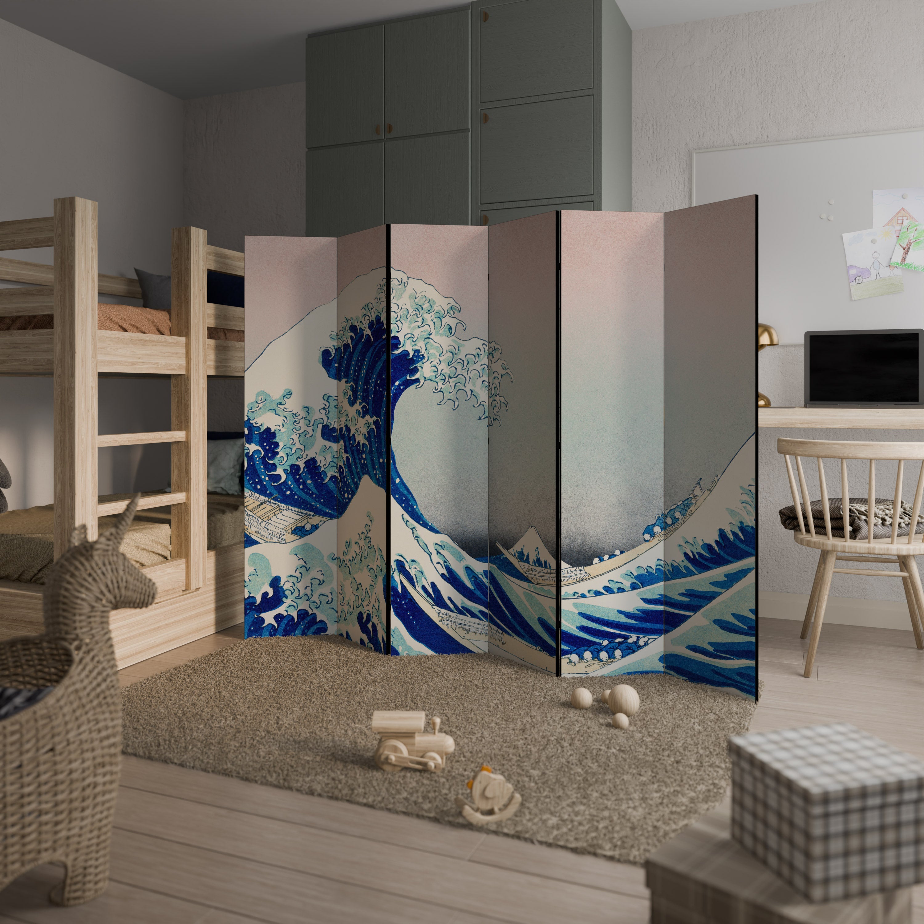 THE GREAT WAVE 6-Panel Room Divider