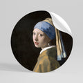 GIRL WITH A PEARL EARING Peel and Stick Round Sticker