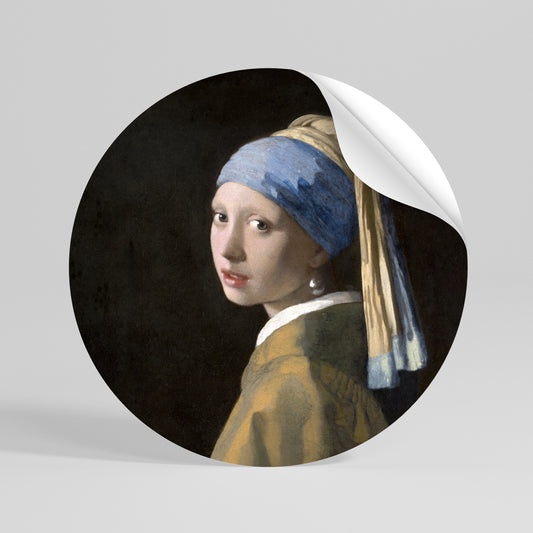 GIRL WITH A PEARL EARING Vinilo adhesivo redondo