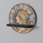 ZODIAQUE OR LA PLUME Estante Redondo Decorativo en Acabado Negro