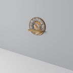 ZODIAQUE OR LA PLUME Estante Redondo Decorativo en Efecto Roble