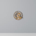 ZODIAQUE OR LA PLUME Estante Redondo Decorativo en Efecto Roble