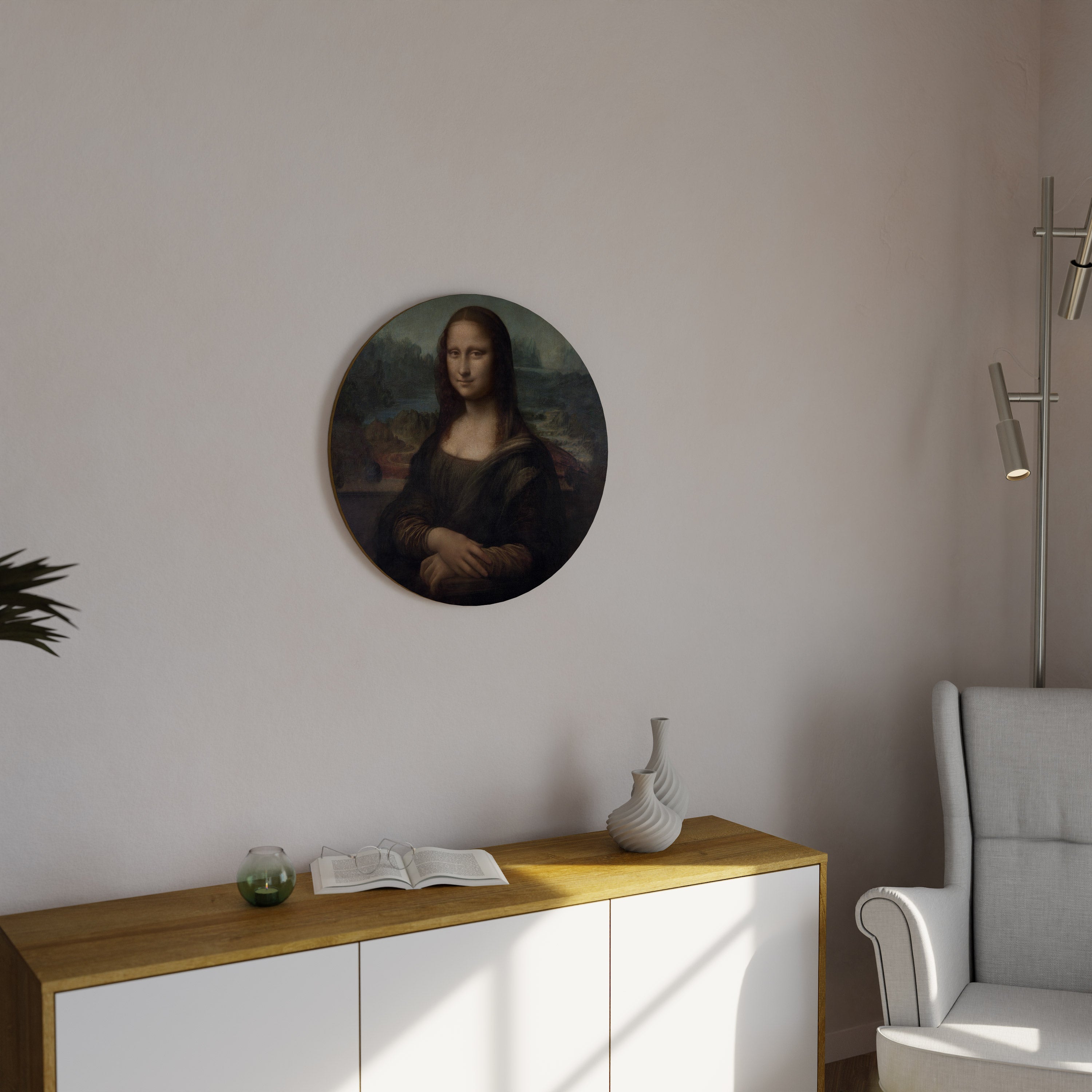 Arte de pared redondo MONA LISA