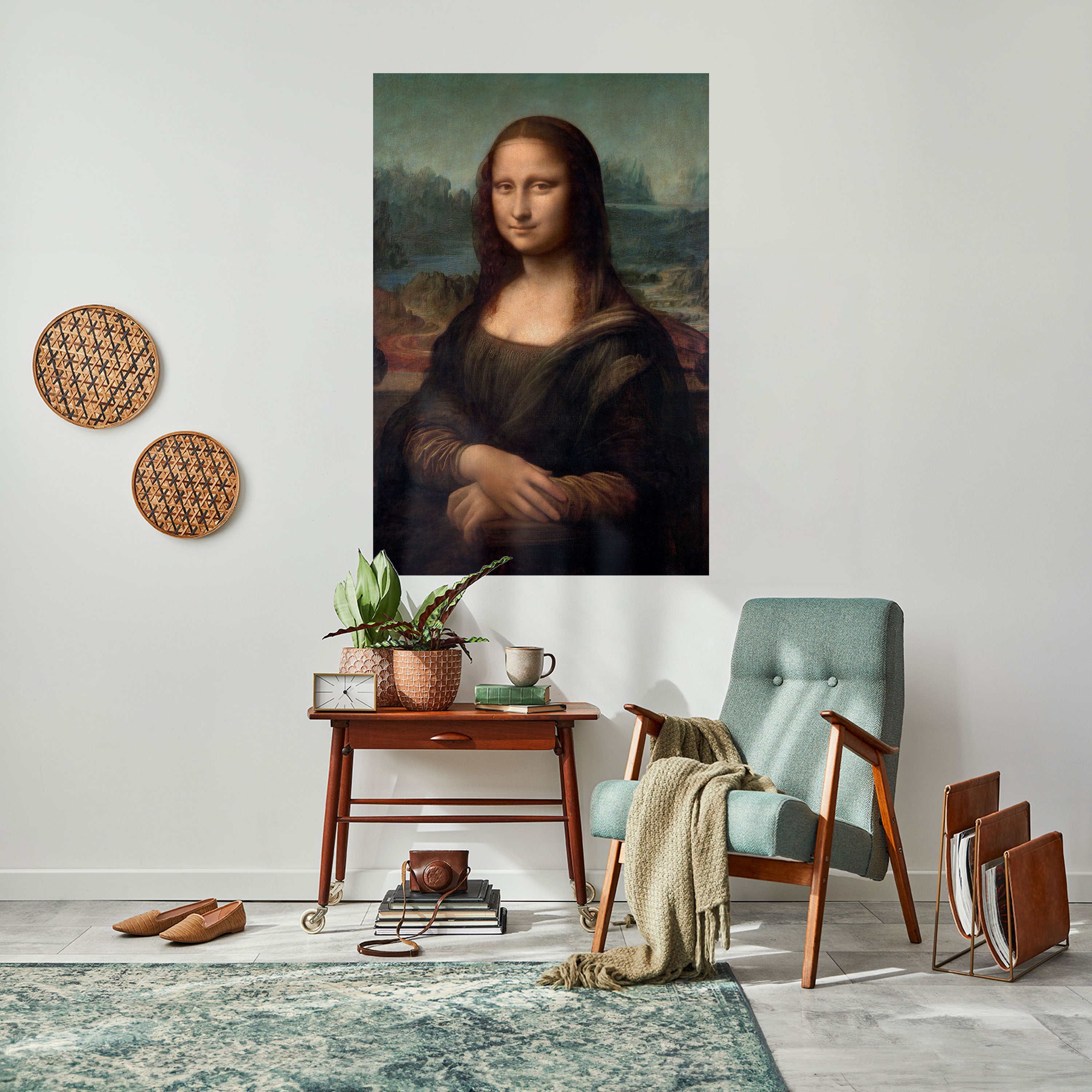 Póster vertical autoadhesivo de la Mona Lisa