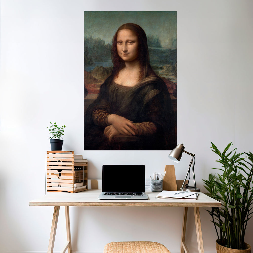Póster vertical autoadhesivo de la Mona Lisa