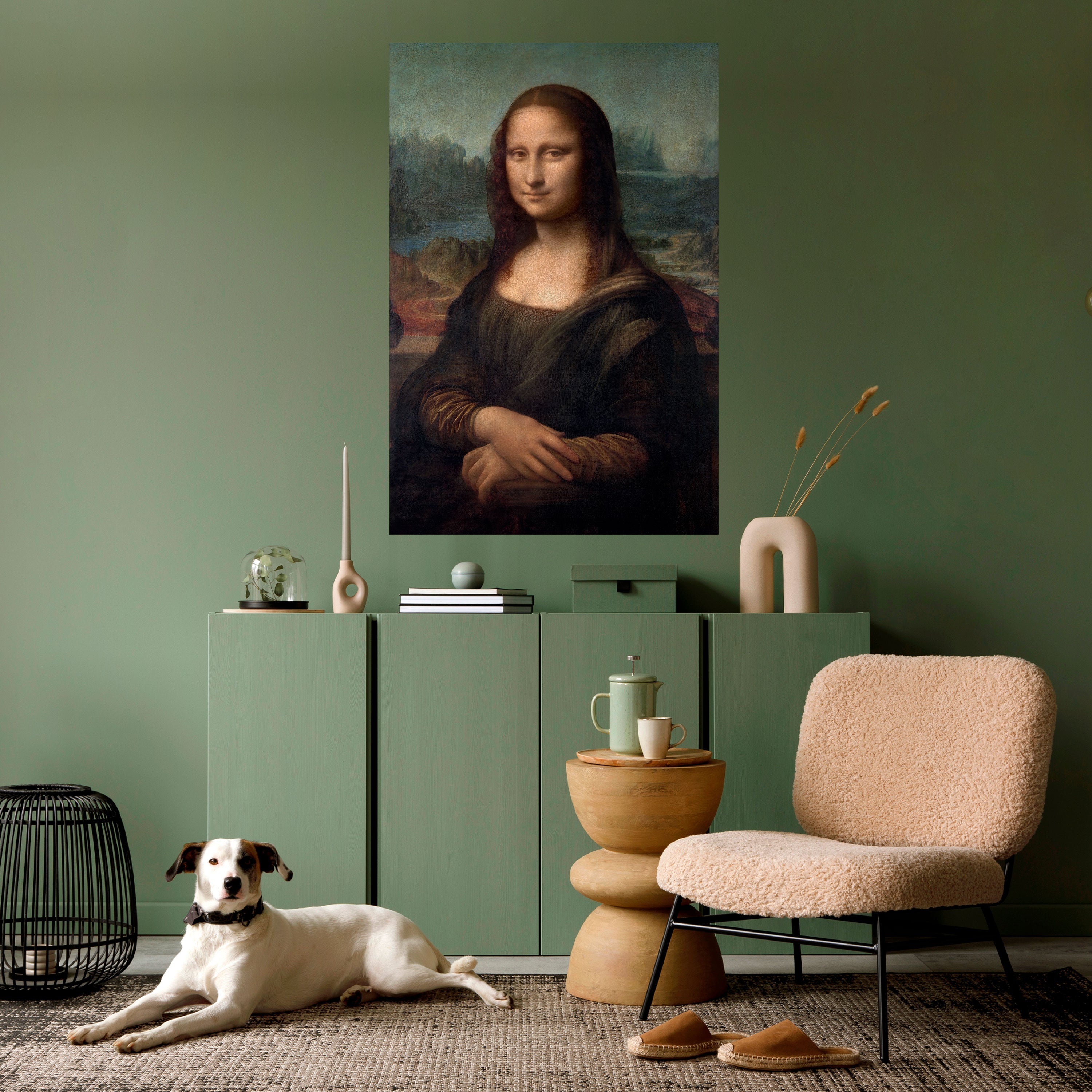 Póster vertical autoadhesivo de la Mona Lisa