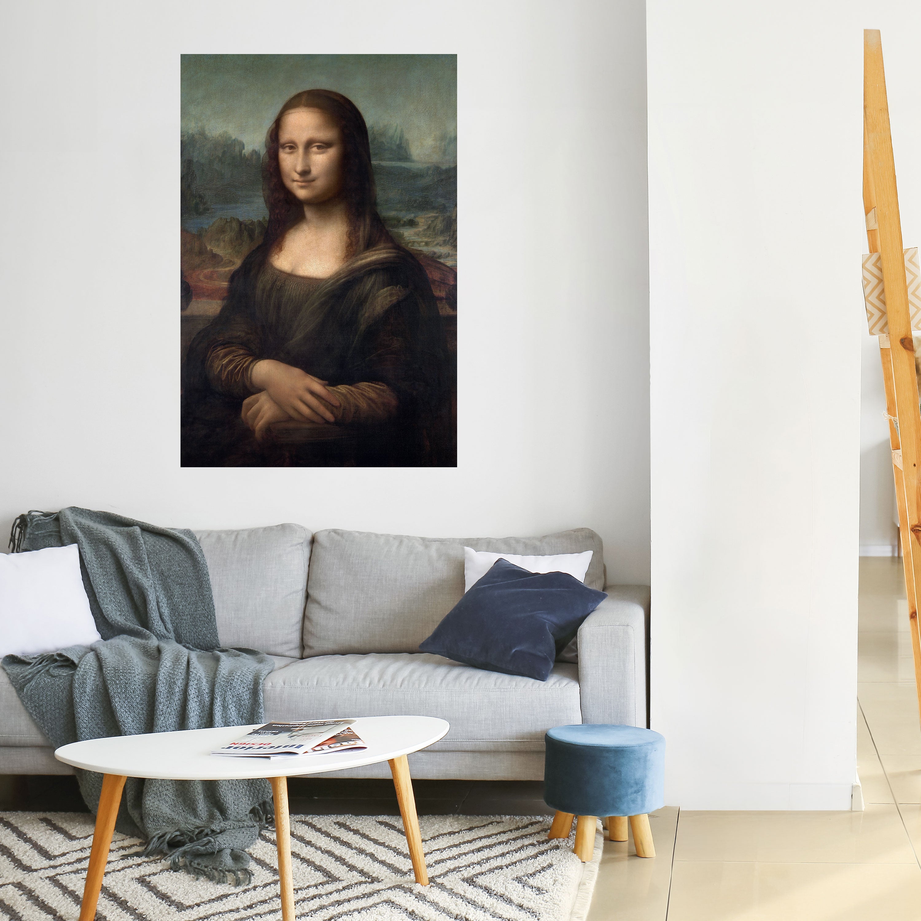 Póster vertical autoadhesivo de la Mona Lisa